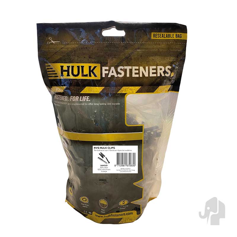 Elephant Hulk Clips voor de Eva-Last I-Series Vlonderplanken - 125st